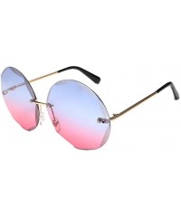 Square Frameless Cut Edge Sunglasses Women Men Big Frame Gradient Ocean Piece Glasses New - Gy - CV18Y66O4RG $8.45