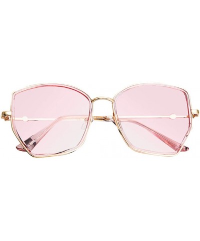 Goggle Polarized Sunglasses Vintage Round Sunglasses for Women/Men Classic Retro Designer Style - Pink - CZ18UIRTHZS $7.65