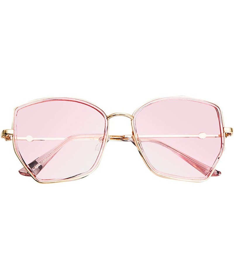 Goggle Polarized Sunglasses Vintage Round Sunglasses for Women/Men Classic Retro Designer Style - Pink - CZ18UIRTHZS $7.65