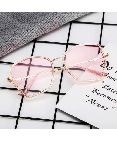 Goggle Polarized Sunglasses Vintage Round Sunglasses for Women/Men Classic Retro Designer Style - Pink - CZ18UIRTHZS $7.65