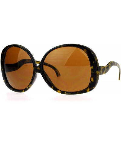 Oversized Extra Large Oversized Curved Drop Temple Womens Butterfly Fashion Sunglasses - Solid Tortoise - C812NH9ED52 $9.97