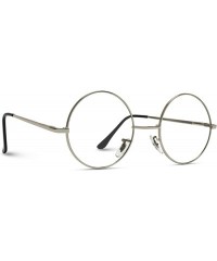 Round Round Clear Metal Frame Glasses - Silver Frame - CF189Y3SGA2 $9.97