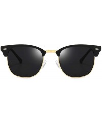 Semi-rimless Polarized Sunglasses Classic Semi-Rimless Frame Retro Brand Sunglasses for Men and Women UV 400 Protection - C81...
