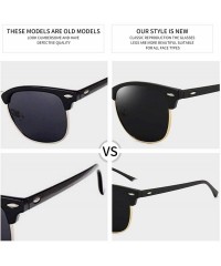 Semi-rimless Polarized Sunglasses Classic Semi-Rimless Frame Retro Brand Sunglasses for Men and Women UV 400 Protection - C81...