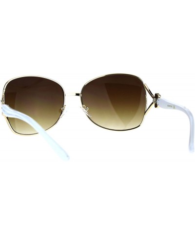 Square Womens Sunglasses Ribbon Bow Decor Square Frame Shades UV 400 - White - CK185XL2TLN $12.21