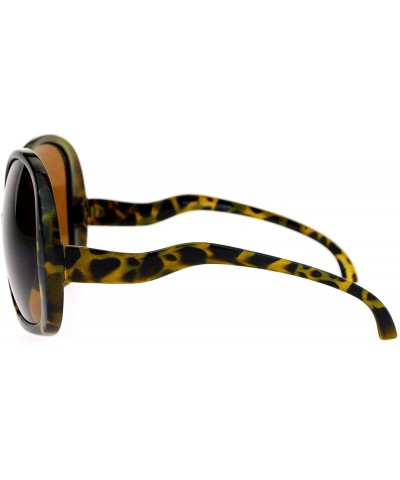 Oversized Extra Large Oversized Curved Drop Temple Womens Butterfly Fashion Sunglasses - Solid Tortoise - C812NH9ED52 $9.97
