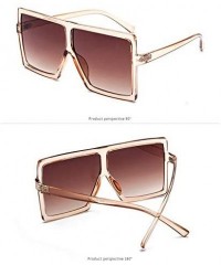 Square Fashion Sunglasses Oversized Protection Eyeglasses - C4-transparent Tea Frame Tea Lens - C818X4Q3798 $21.60