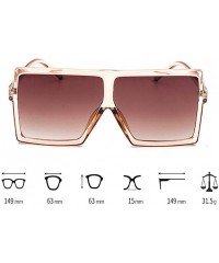 Square Fashion Sunglasses Oversized Protection Eyeglasses - C4-transparent Tea Frame Tea Lens - C818X4Q3798 $21.60