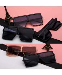 Square Fashion Sunglasses Oversized Protection Eyeglasses - C4-transparent Tea Frame Tea Lens - C818X4Q3798 $21.60