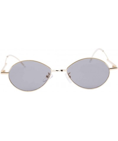 Oval Vintage Sunglasses Women Small Oval Retro Sunglasses Ladies Summer Style Shades Oval Sunglasses - Gray - CF18IS79DDN $16.04