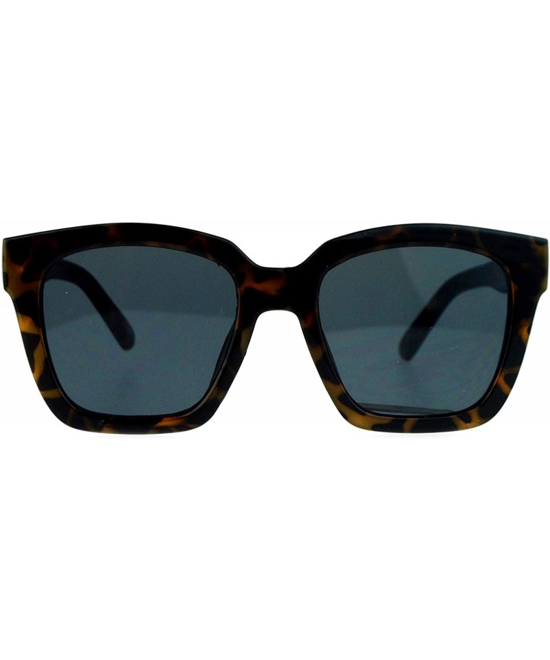 Oversized Ultra Flat Lens Unique Oversize Horn Rim Sunglasses - Tortoise - C6127A9UVTT $9.31