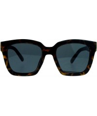 Oversized Ultra Flat Lens Unique Oversize Horn Rim Sunglasses - Tortoise - C6127A9UVTT $9.31