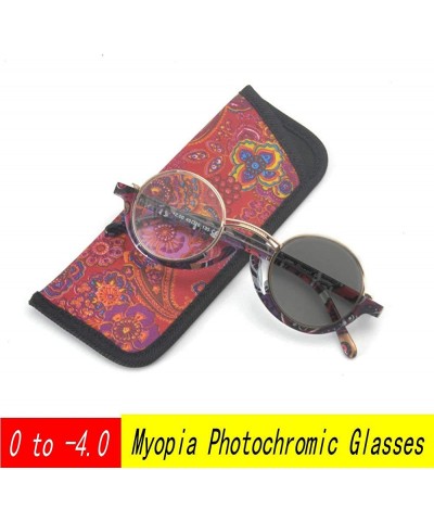 Round Sun Photochromic Sunglasses Women's Vintage Small Round Myopia Glasses Fashion New Men's Optical Eyeglasses - CT18Z0AEO...