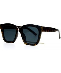 Oversized Ultra Flat Lens Unique Oversize Horn Rim Sunglasses - Tortoise - C6127A9UVTT $9.31