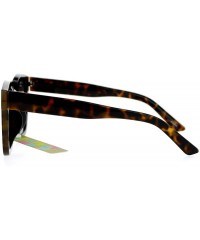Oversized Ultra Flat Lens Unique Oversize Horn Rim Sunglasses - Tortoise - C6127A9UVTT $18.86
