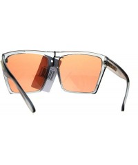 Rectangular Pop Color Lens Oversize Flat Top Plastic Diva Fashion Sunglasses - Orange - CQ1869RCSST $8.14