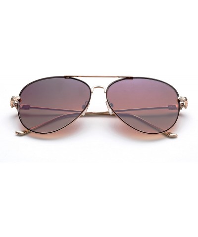 Aviator New Trending Aviator Fashion Sunglasses for Women UV Protection Lenses - 2 Pack Brown & Smoke - CV184YXD9XC $14.75