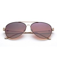 Aviator New Trending Aviator Fashion Sunglasses for Women UV Protection Lenses - 2 Pack Brown & Smoke - CV184YXD9XC $14.75