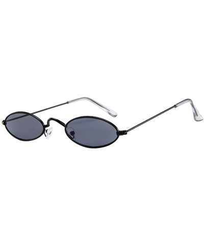 Oval 2019 New Style Vintage Slender Oval Sunglasses Small Metal Frame Candy Colors - A - CR18SM642YY $5.65
