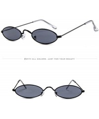 Oval 2019 New Style Vintage Slender Oval Sunglasses Small Metal Frame Candy Colors - A - CR18SM642YY $5.65