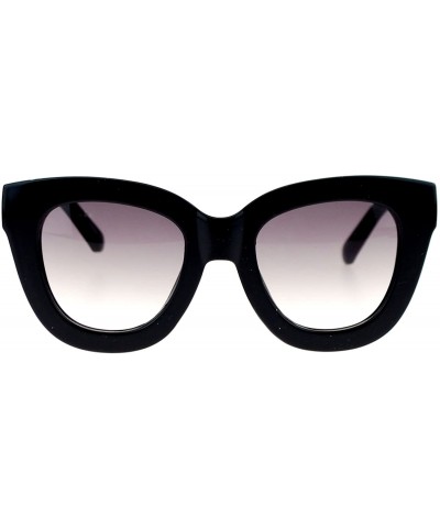 Wayfarer Womens Trendy Extra Thick Retro Plastic Frame Horn Rim Sunglasses - Black - C111WJVA3X3 $18.33