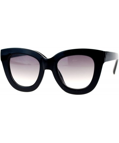 Wayfarer Womens Trendy Extra Thick Retro Plastic Frame Horn Rim Sunglasses - Black - C111WJVA3X3 $10.65