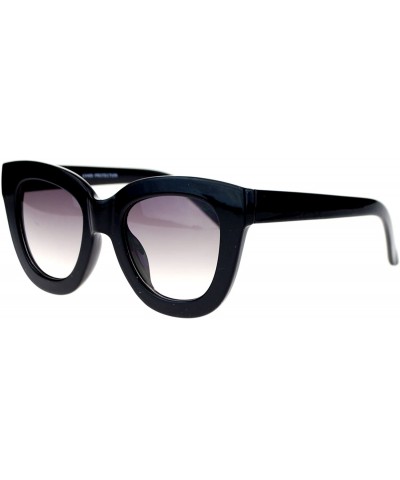 Wayfarer Womens Trendy Extra Thick Retro Plastic Frame Horn Rim Sunglasses - Black - C111WJVA3X3 $18.08