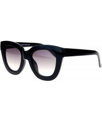 Wayfarer Womens Trendy Extra Thick Retro Plastic Frame Horn Rim Sunglasses - Black - C111WJVA3X3 $10.65