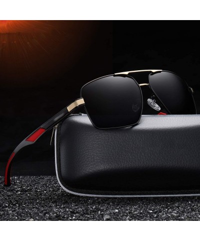 Square Vintage Retro Square Aluminum Magnesium Polarized Sunglasses Men Classic Sun Glasses UV400 Shades - CZ1985LDR5D $26.34