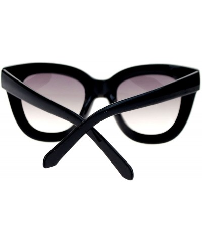 Wayfarer Womens Trendy Extra Thick Retro Plastic Frame Horn Rim Sunglasses - Black - C111WJVA3X3 $10.65