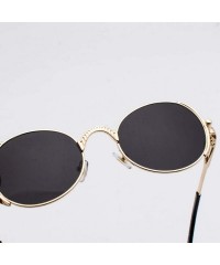 Round Steampunk Round Sunglasses Women Retro Metal Oval Vintage Sun Glasses for Men - Silver With Clear - CP18STCUU65 $12.31