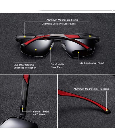 Square Vintage Retro Square Aluminum Magnesium Polarized Sunglasses Men Classic Sun Glasses UV400 Shades - CZ1985LDR5D $58.26