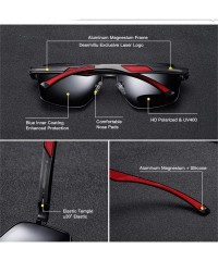 Square Vintage Retro Square Aluminum Magnesium Polarized Sunglasses Men Classic Sun Glasses UV400 Shades - CZ1985LDR5D $58.26