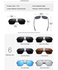 Square Vintage Retro Square Aluminum Magnesium Polarized Sunglasses Men Classic Sun Glasses UV400 Shades - CZ1985LDR5D $58.26