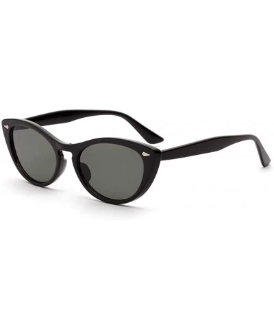 Cat Eye Women's Cat Eye Sunglasses Women Rivet Ladies Sun Glasses Retro Uv400 Summer Style - Full Black - C41976AZCYI $19.03