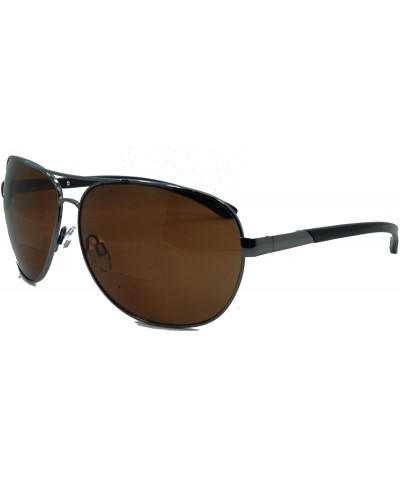 Sport C Moore Polarized Aviator Nearly Invisible Line Bifocal Sunglasses - Pewter-brown - C911NFR7AAX $75.64