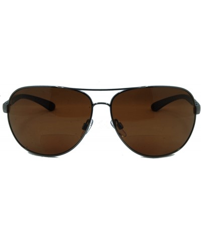 Sport C Moore Polarized Aviator Nearly Invisible Line Bifocal Sunglasses - Pewter-brown - C911NFR7AAX $45.38