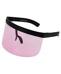 Shield Futuristic Oversize Shield Visor Sunglasses Flat Top Mirrored Mono Lens 172mm - Pink and Silver Mirror - CC18IH68K2L $...