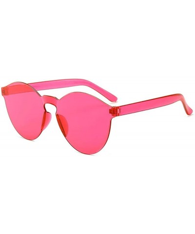Round 1pcs Unisex Fashion Candy Colors Round Outdoor Sunglasses Sunglasses - Rose Red - C1199XNO373 $33.85