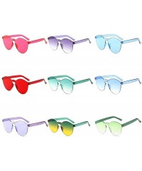 Round 1pcs Unisex Fashion Candy Colors Round Outdoor Sunglasses Sunglasses - Rose Red - C1199XNO373 $17.62