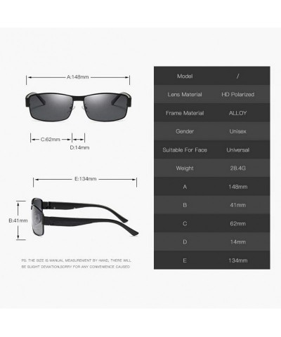 Rectangular Men's Polarized Sunglasses- Rectangular Full Frame Driving C4 - C4 - CT195ZWOSRT $31.91