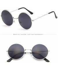 Round Beach Sunglasses Women Men Vintage Retro Glasses Unisex Glasses Driving Round Metal Frame Cool Exit Glasses - A - CZ196...