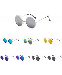 Round Beach Sunglasses Women Men Vintage Retro Glasses Unisex Glasses Driving Round Metal Frame Cool Exit Glasses - A - CZ196...