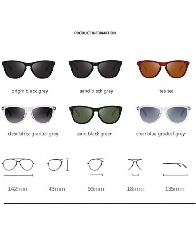 Square Men Women Classic Polarized Sunglasses Square Sun Glasses Vintage Driving Goggles UV400 - Sand Black Green - CH199QDGX...
