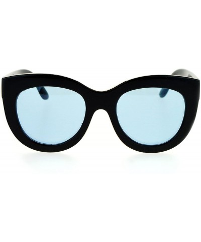Cat Eye Diva Thick Plastic Oversize Cat Eye Womens Sunglasses - Black Blue - C112O9Z4DSA $22.91