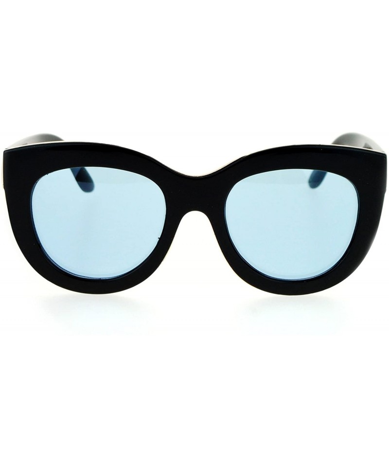 Cat Eye Diva Thick Plastic Oversize Cat Eye Womens Sunglasses - Black Blue - C112O9Z4DSA $12.83