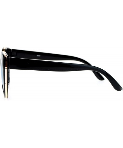 Cat Eye Diva Thick Plastic Oversize Cat Eye Womens Sunglasses - Black Blue - C112O9Z4DSA $12.83