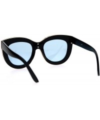 Cat Eye Diva Thick Plastic Oversize Cat Eye Womens Sunglasses - Black Blue - C112O9Z4DSA $12.83