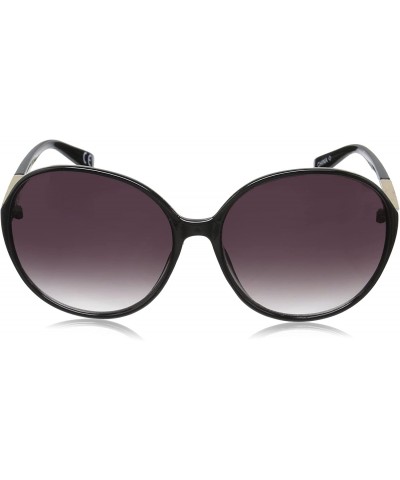 Round Women's Confidence Round Sunglasses - Black/Black - CP12M9UKALD $16.61