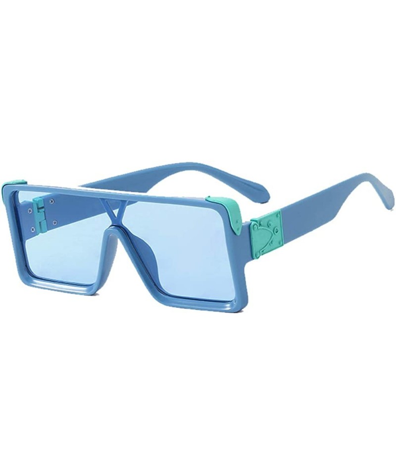 Men Flat Top Shield Sunglasses